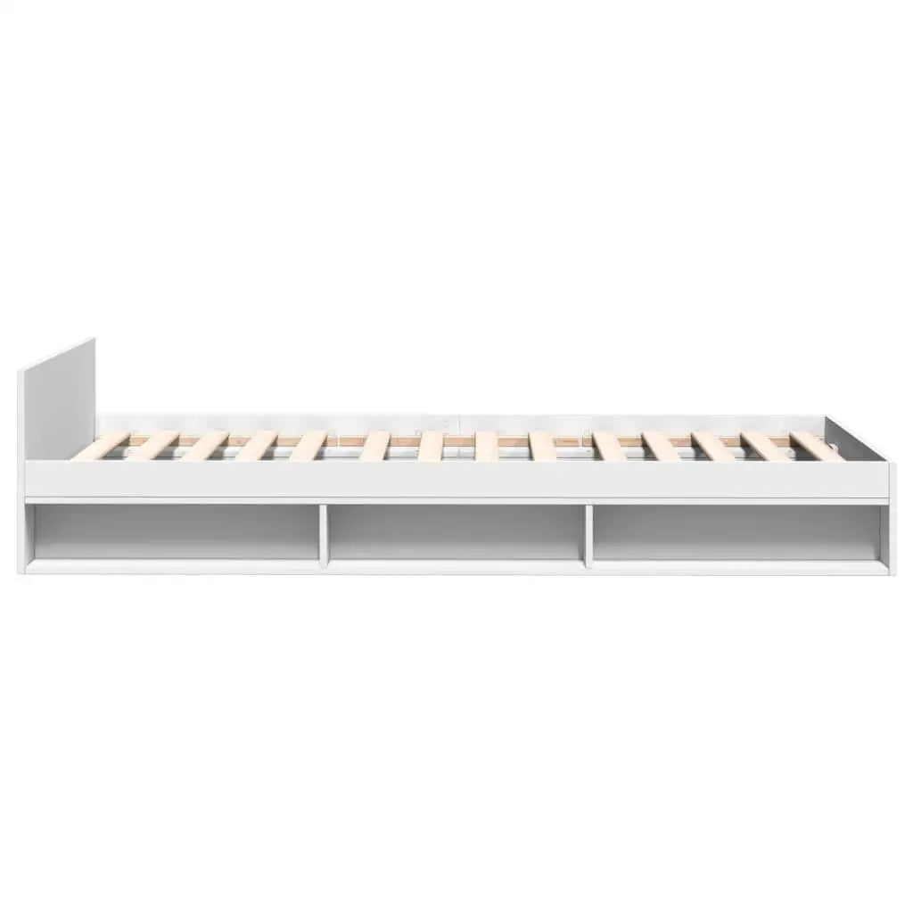 Stylish White Small Single Bed Frame with Convenient Drawer - 75 x 190 cm (Mattress Not Included)