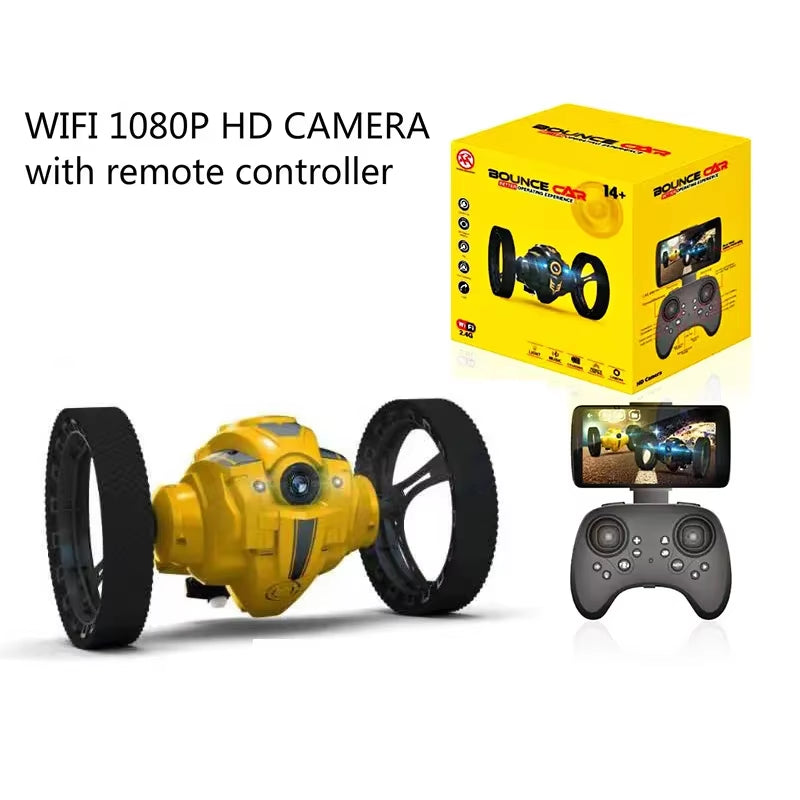 High-Speed WiFi Remote Control Jumping Car with 720P Camera & LED Lights - Ultimate Smart Stunt Toy for Christmas Fun!