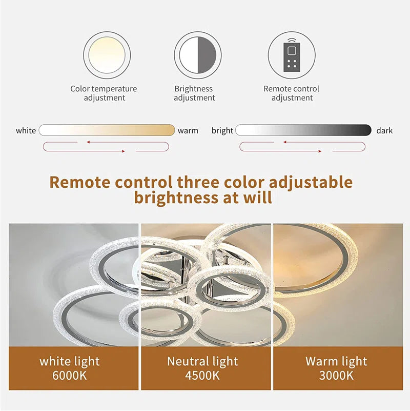 Elora 6-Light 80Cm Acrylic LED Flush Mount