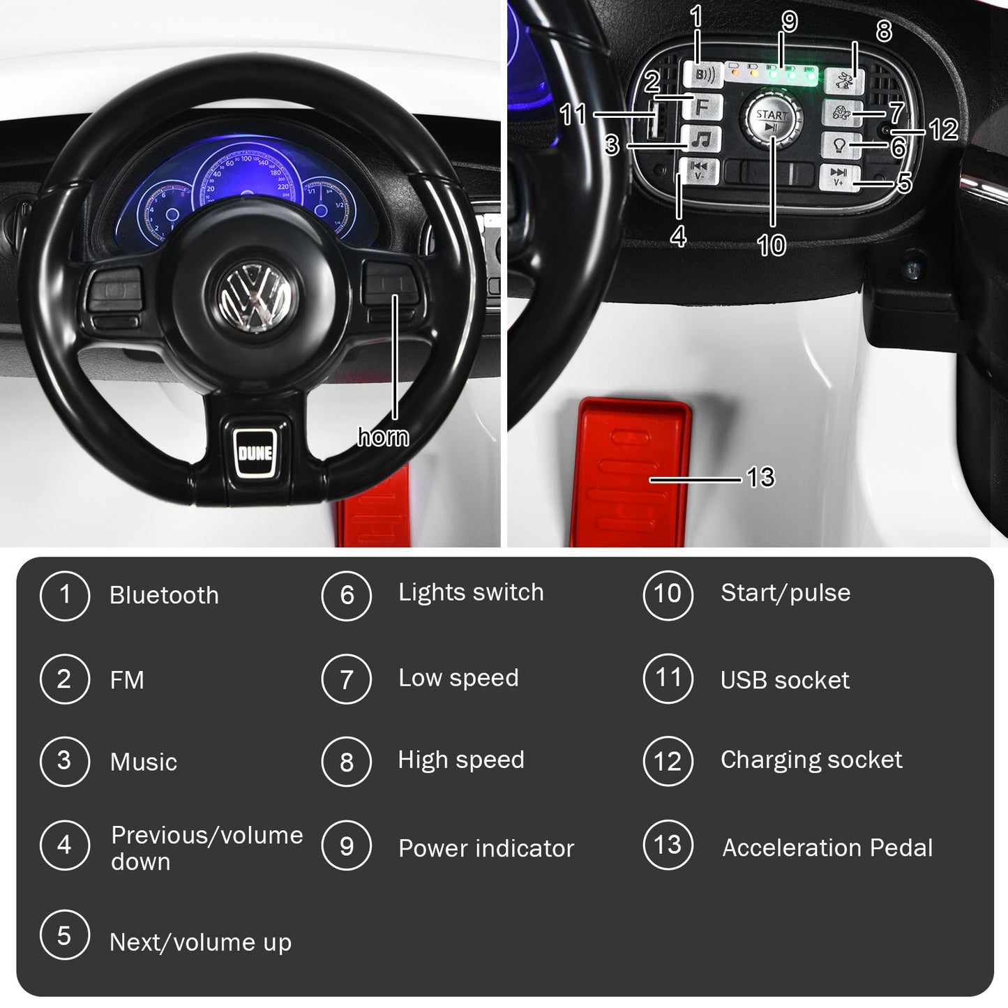 12V Volkswagen Beetle Electric Kids Ride on Car with Remote Control