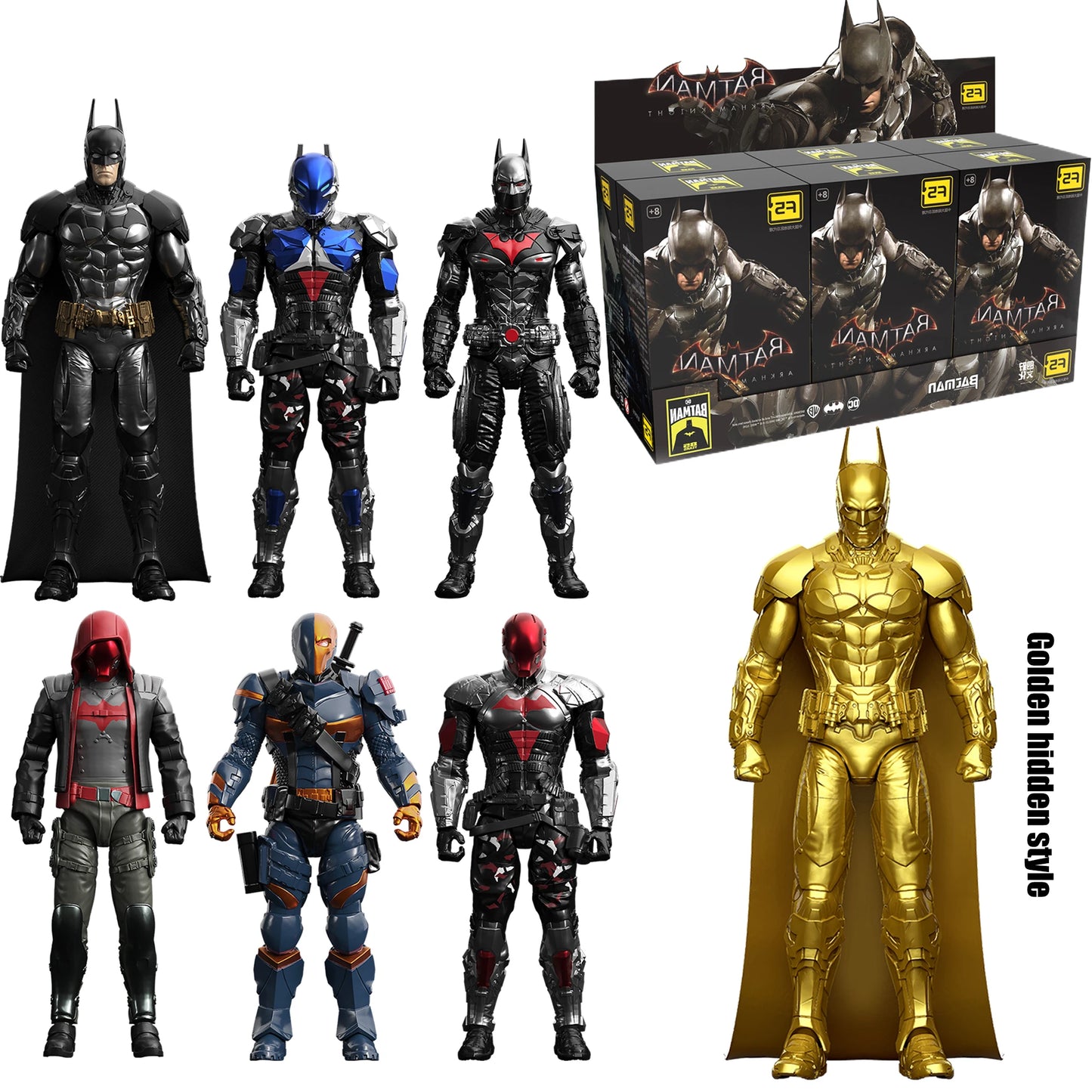 F5 Batman Arkham Knight Blind Box Action Figures - Collectible 10cm Models, 7 Unique Styles, Perfect Gift for Boys!