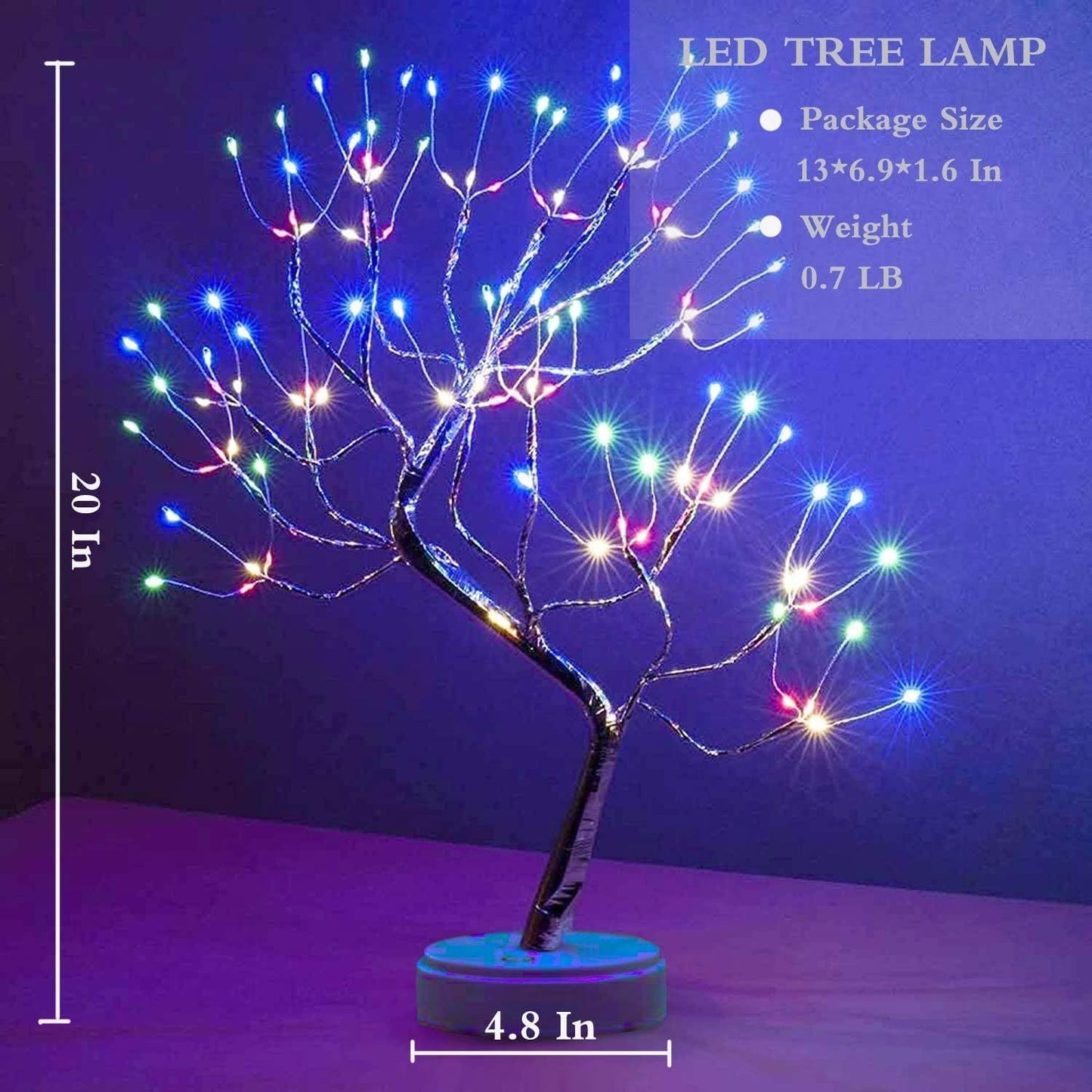50cm Twig Lamp With 108 LEDs - Warm White Cool White Multicolour Birch USB/Battery Operated Tabletop Bonsai Wire Tree