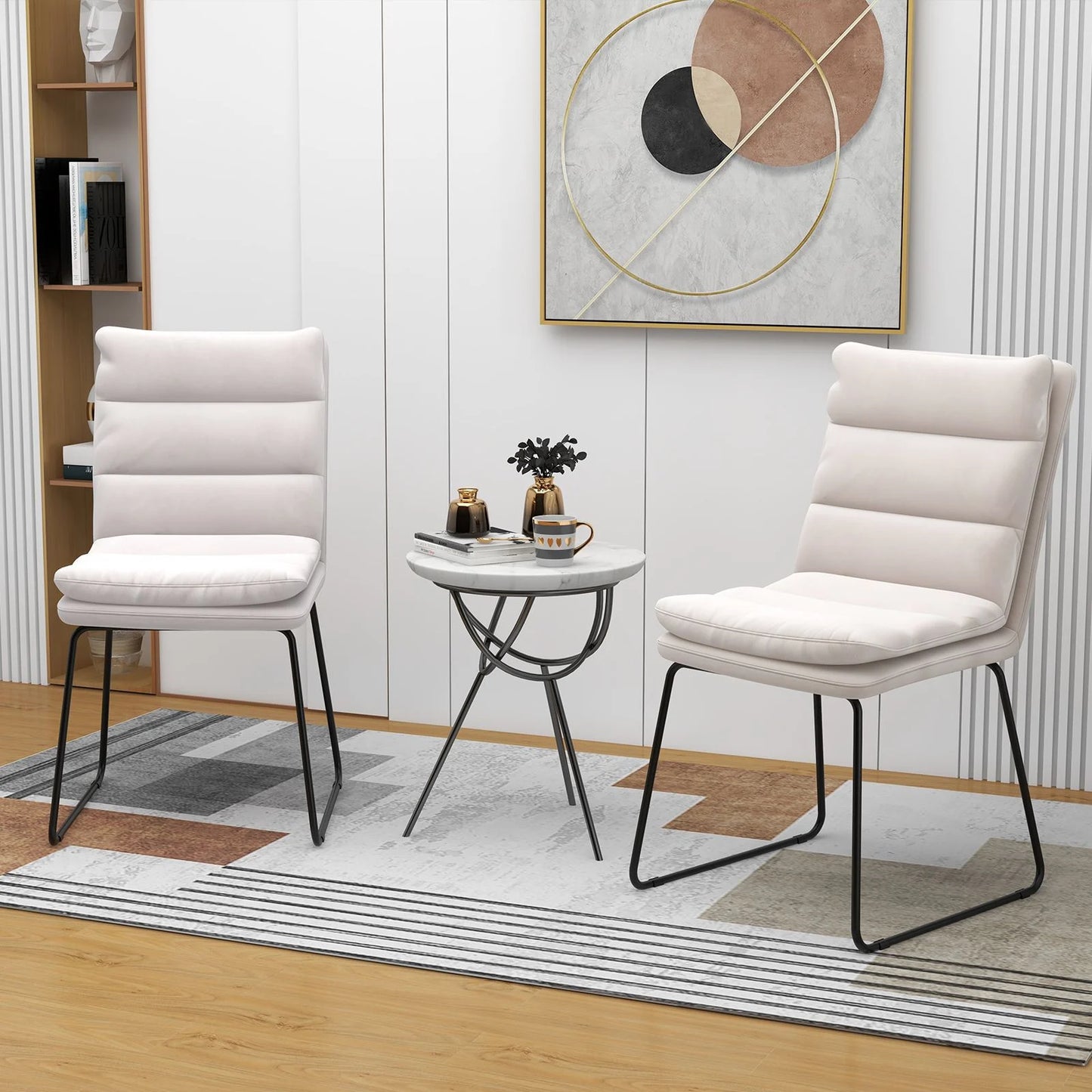 Leisure Chair Upholstered Accent Chair with Wood Heavy-Duty Metal Frame