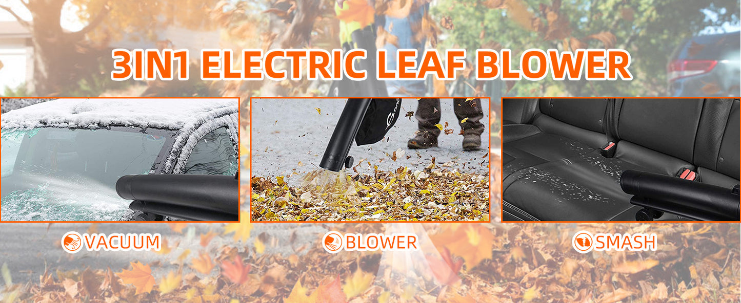 3000W 3 In 1 Leaf Blower, Garden Leaves Vacuum Cleaner