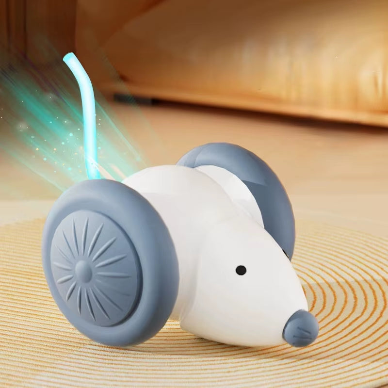 Interactive Electric Mouse Car for Cats - Silent Automatic Teaser with Smart Obstacle Avoidance