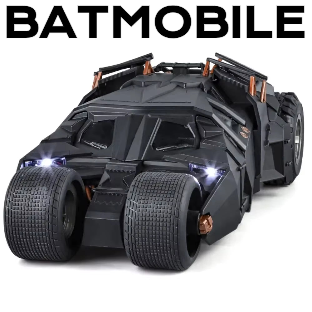 Large Scale 1:18 Batmobile Car Model Toy the Dark Knight Trilogy Sound Light Sliding Spray Alloy Vehicle Models Ornaments Gifts