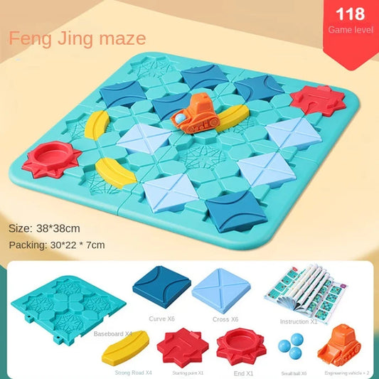 STEM Logical Road Builder Game - Engaging Family Board Game & Educational Brain Teasers for Early Montessori Learning
