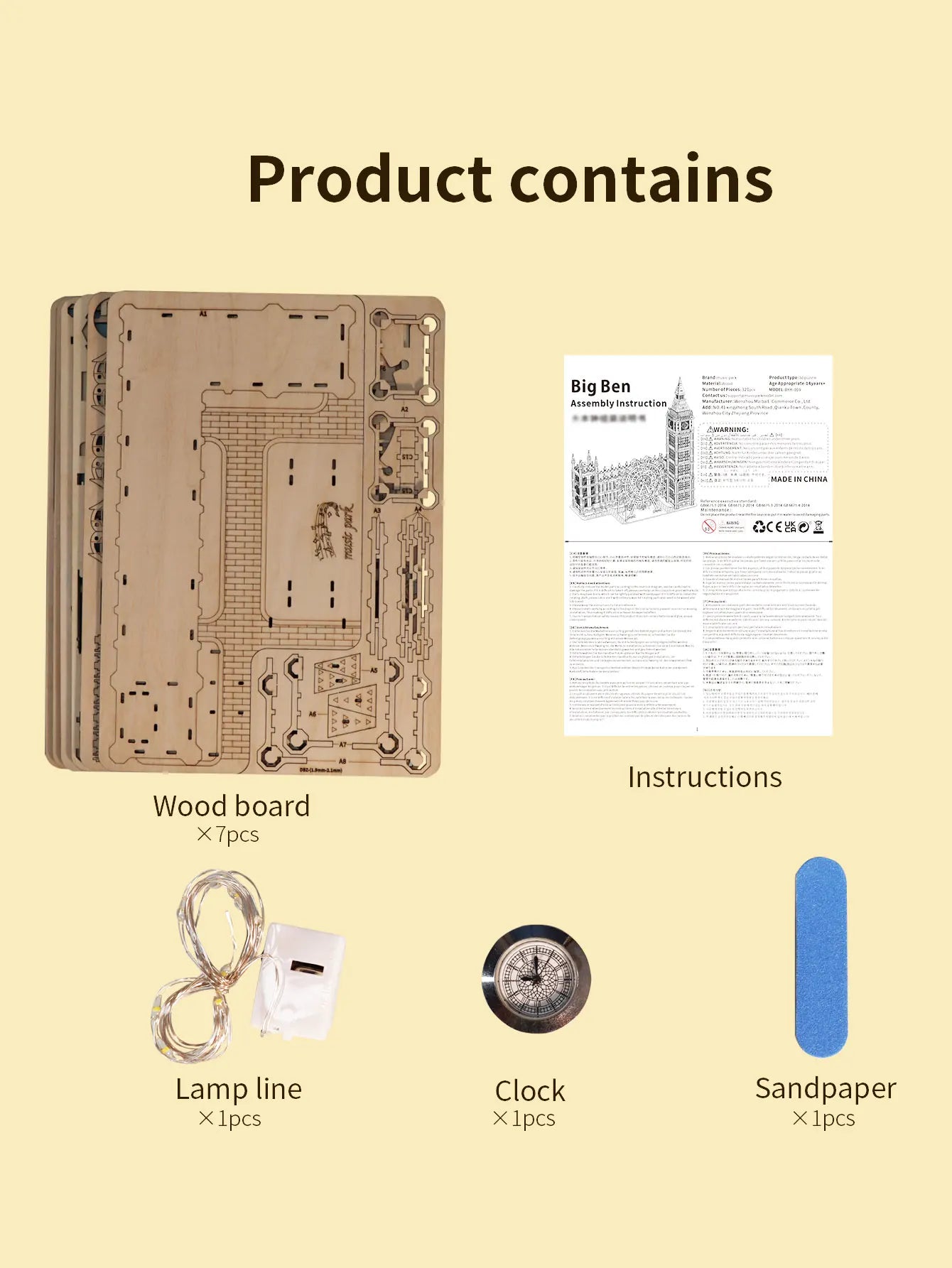 3D Big Ben Wooden Puzzle Clock Kit - Creative DIY Home Decor & Unique Christmas Gift for Family