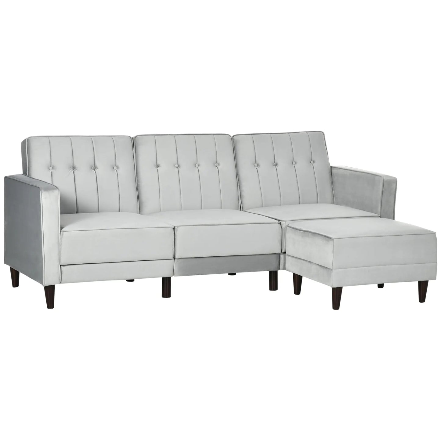 Upholstered Sofa Bed Reversible Sectional Sofa Set Velvet-Touch Sleeper