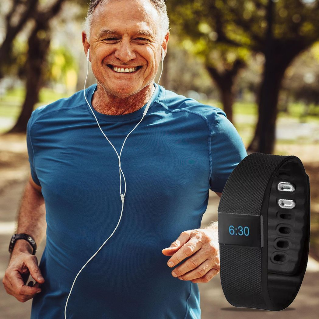BAS-Tek Classic Bluetooth Fitness Tracker - Sleek Black Wellness Companion