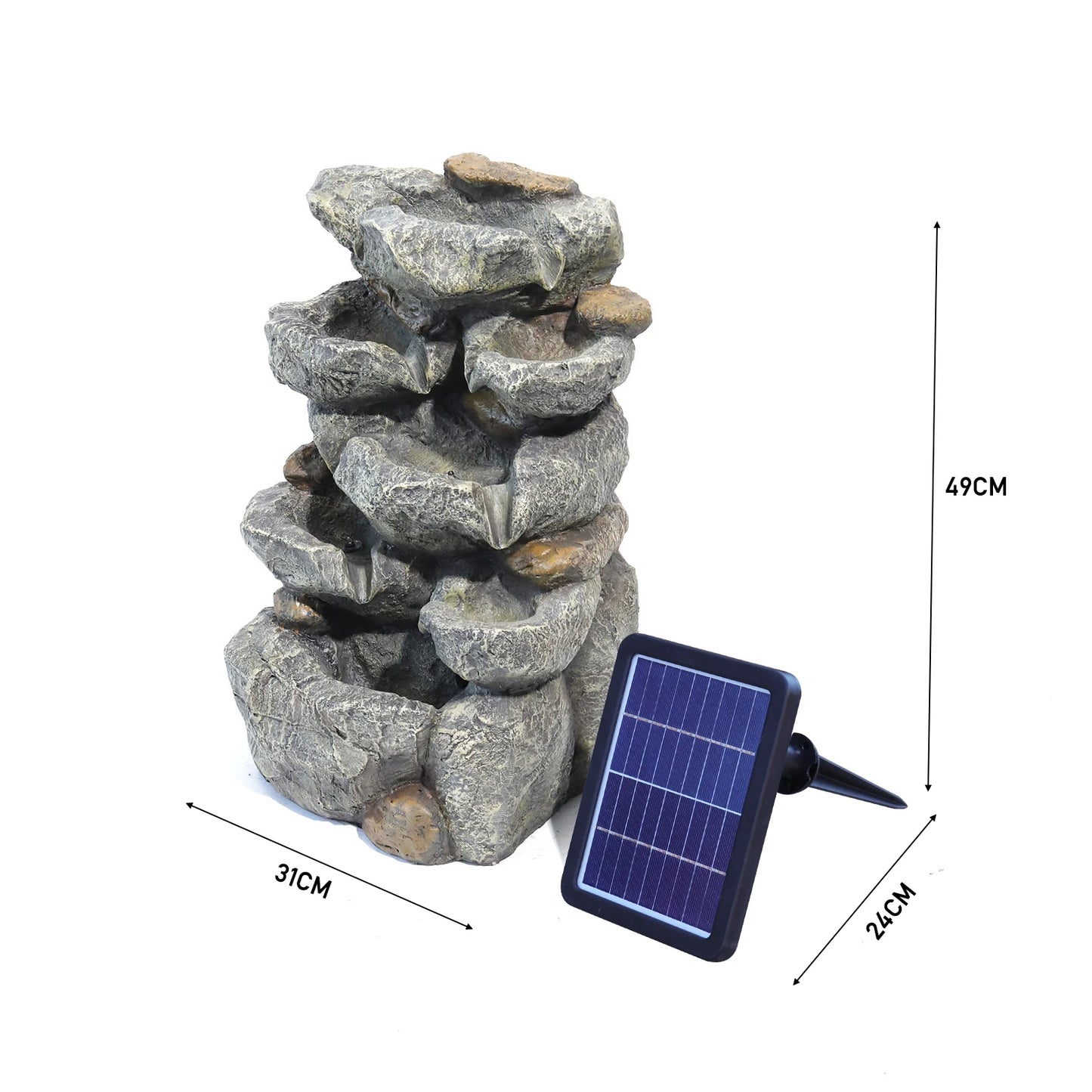 Outdoor LED Waterfall Fountain and Rockery Decor for Garden Enhancement