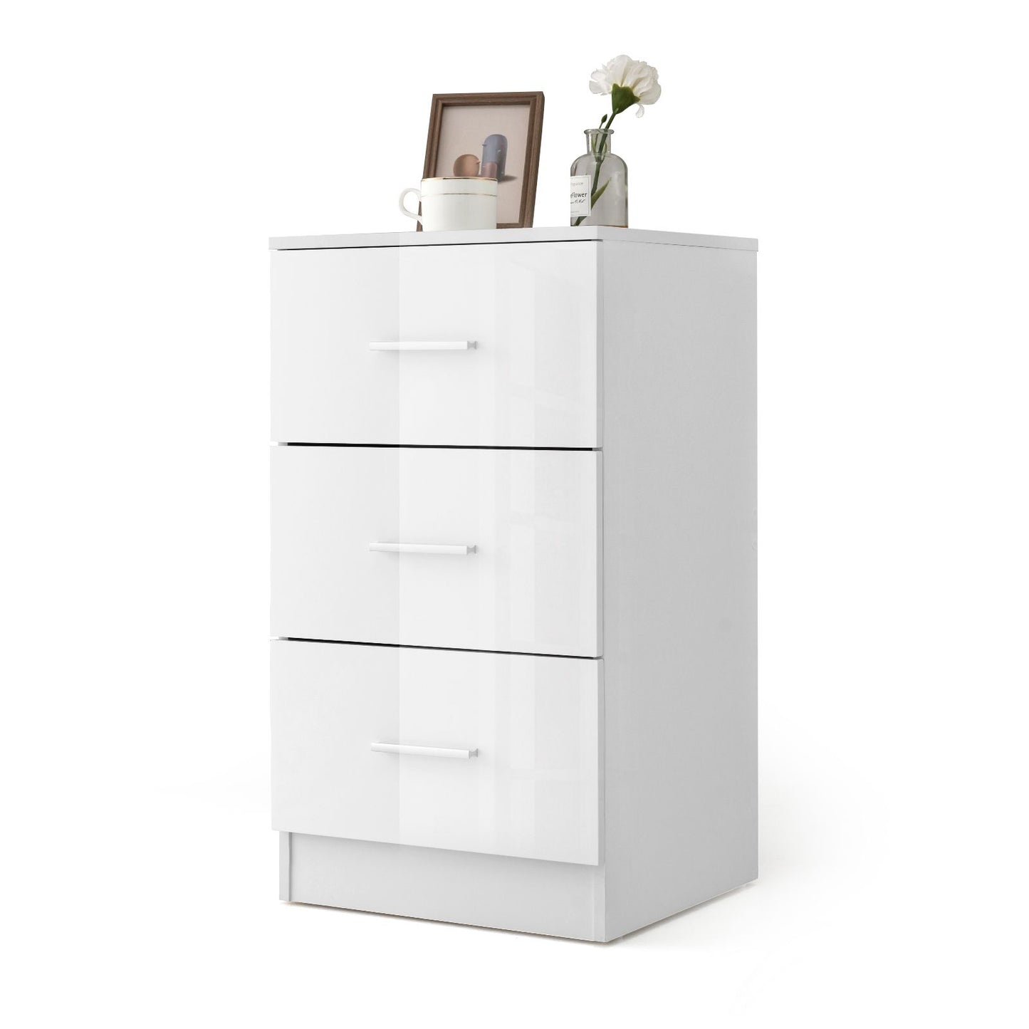 3-Drawer Wooden Dresser Cabinet with Anti-Toppling Device