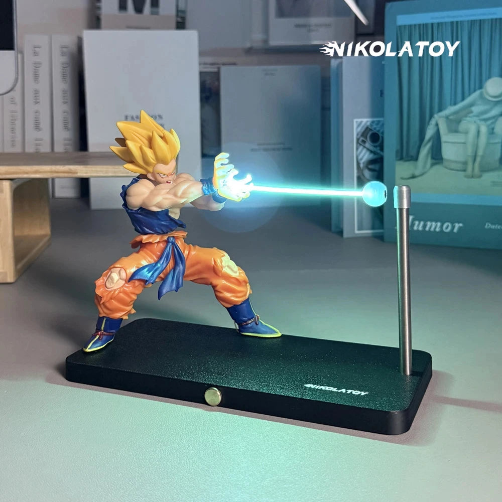 Nikolatoy Dragon Ball Z Kakarotto Son Goku Kamehameha Wave Magnetic Light Lamp - Anime Collectible Ornament and Gift