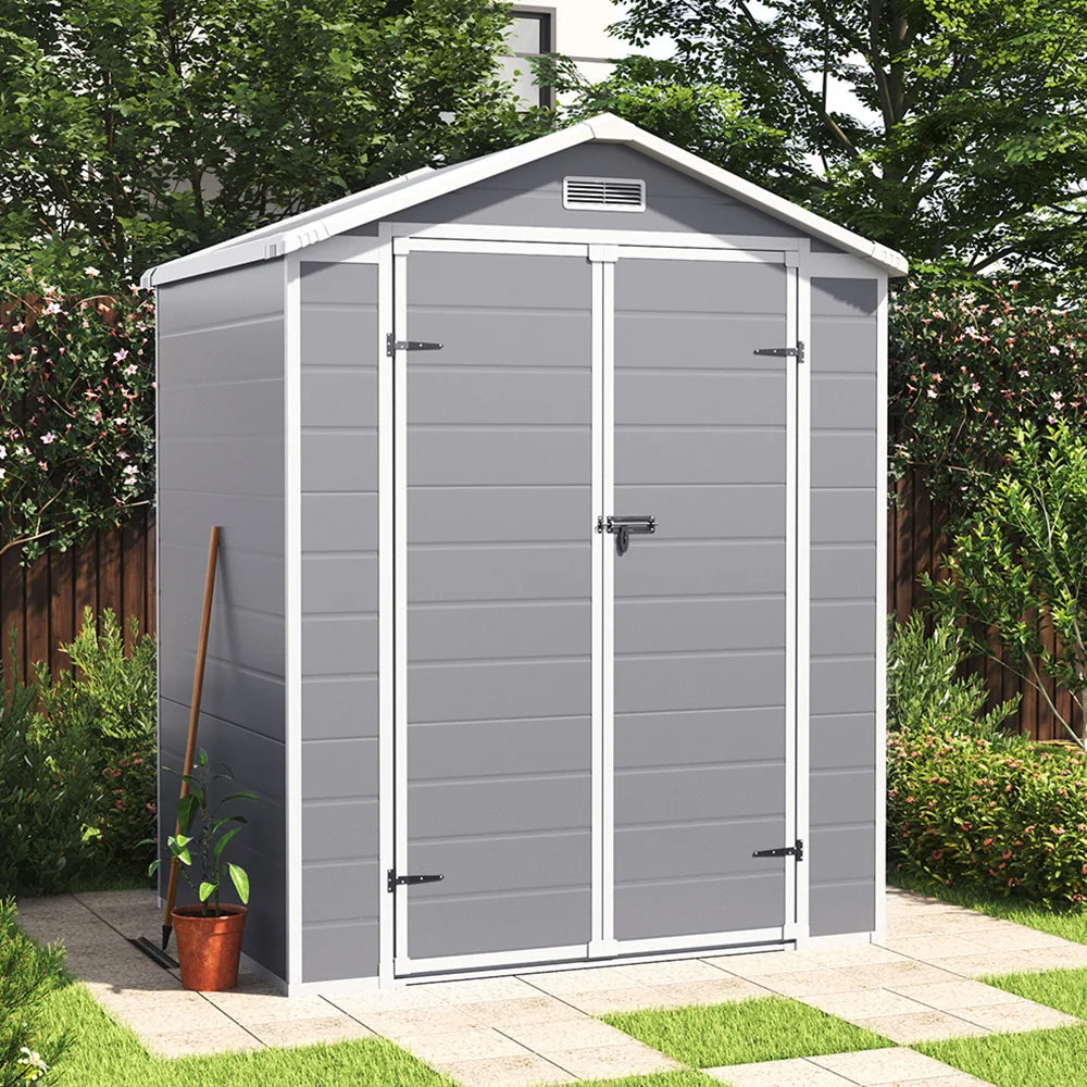 Spacious 6x4 FT Resin Outdoor Storage Shed - Perfect for Patio Furniture & Equipment!
