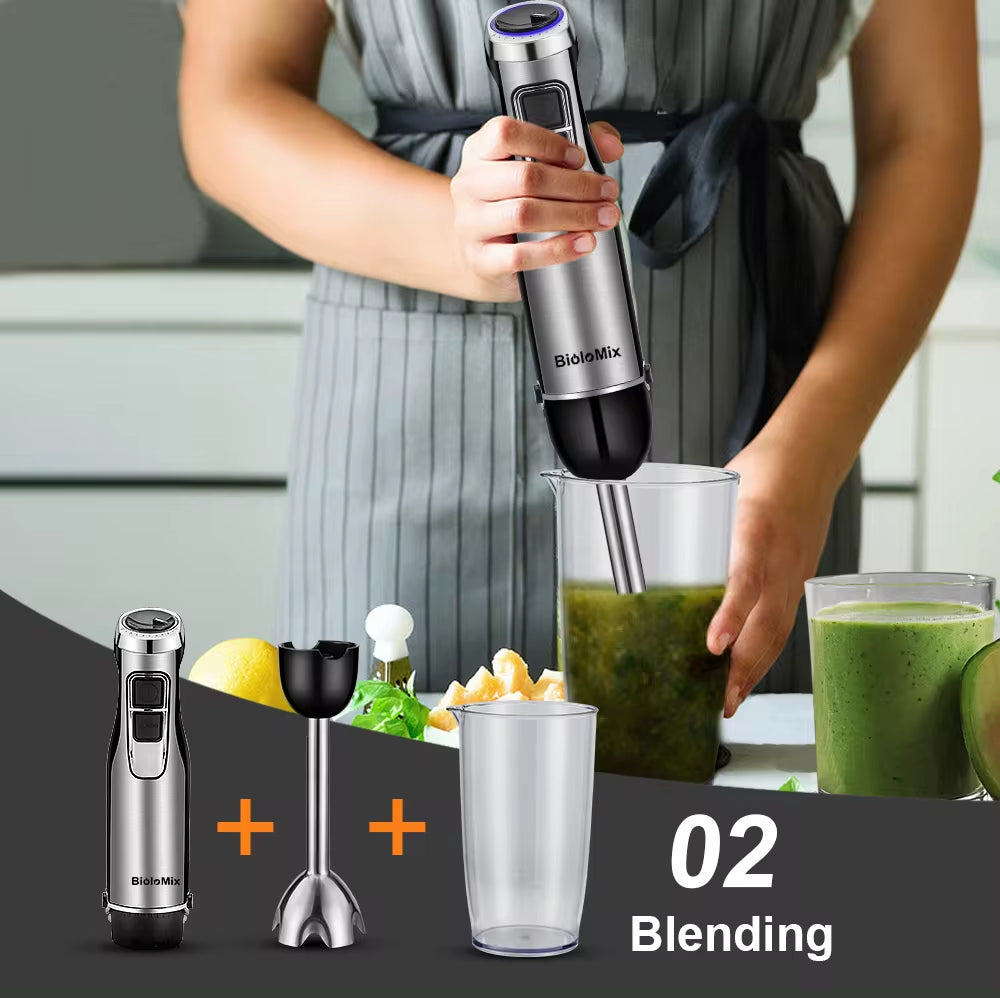 Blend it all! 💪✨ Get the 4 in 1 High Power 1200W Immersion Blender with Chopper & Smoothie Cup! Perfect for all your kitchen creations! 🥤🥗 #KitchenGadgets #SmoothieLove