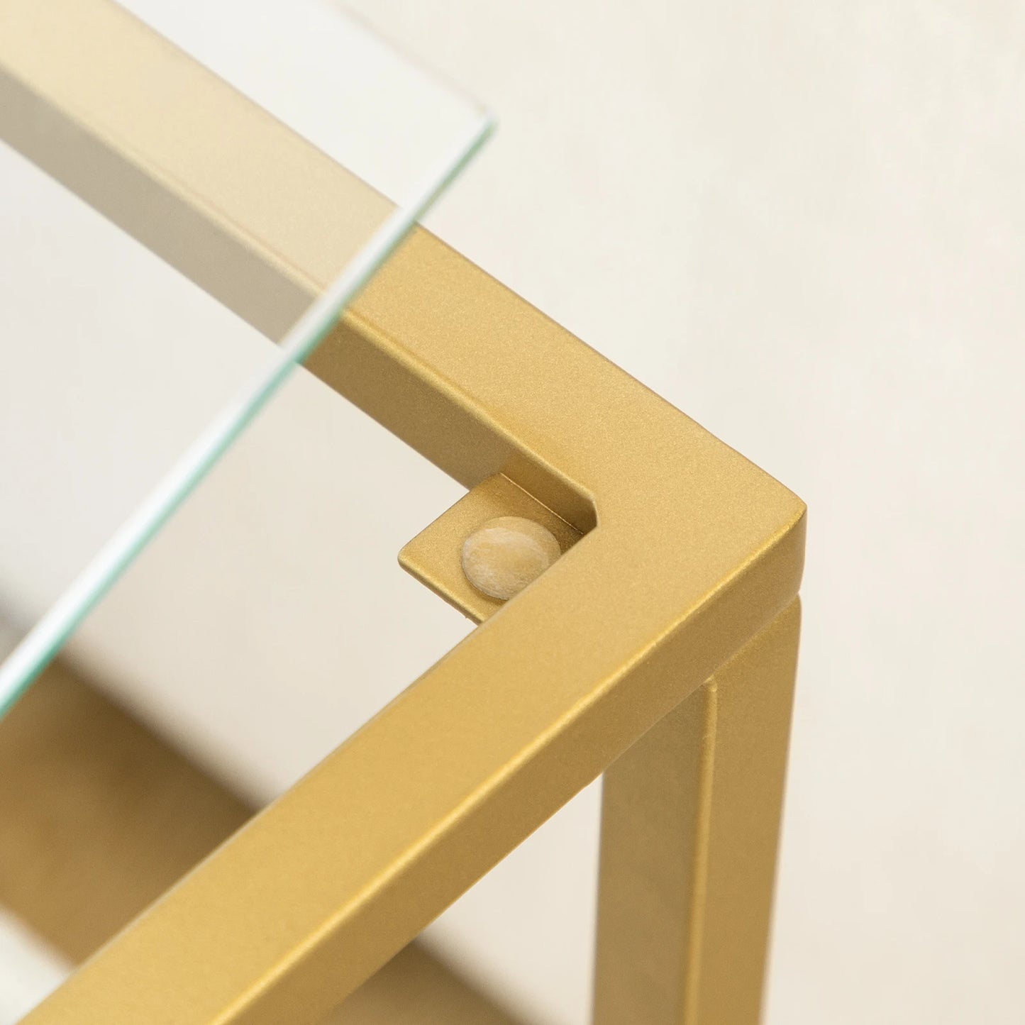 Narrow Side Table Tempered Glass End Table with Fabric Magazine Sling Small Coffee Accent Table Bedside Table Living Room
