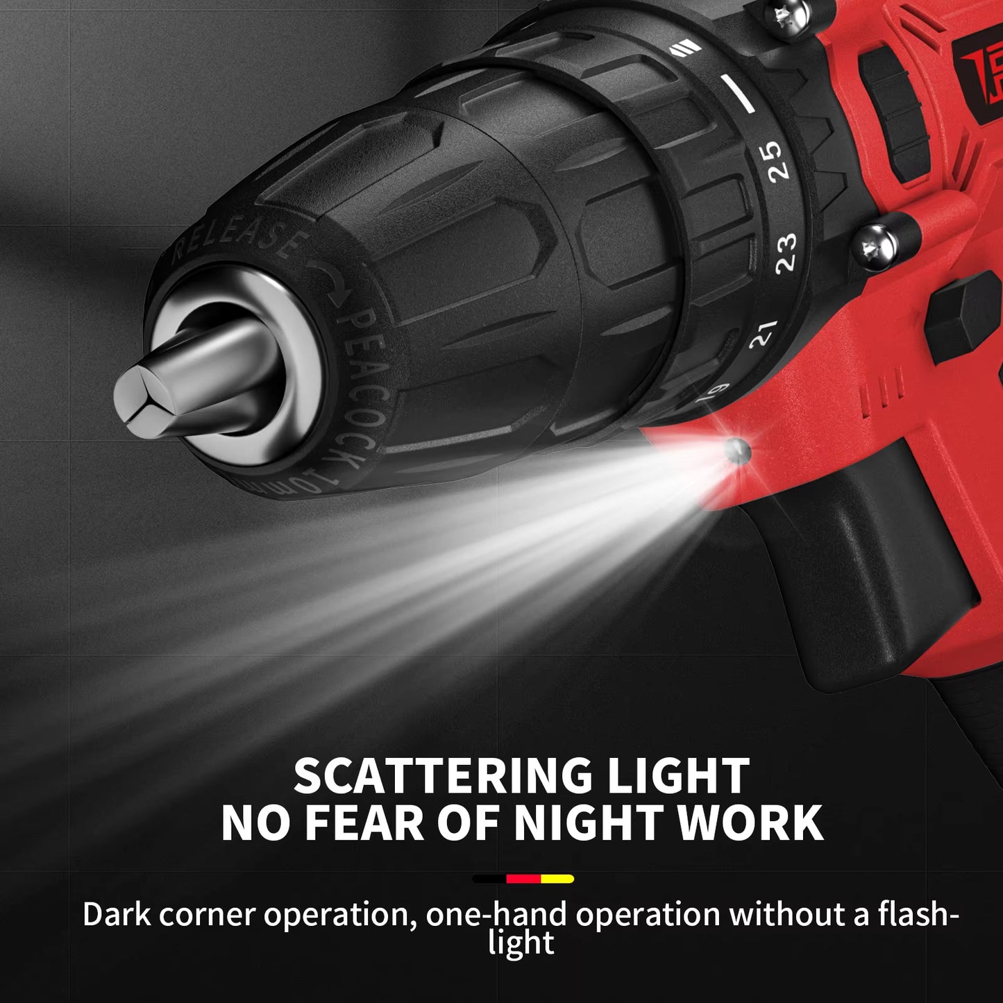 Powerful 21V Cordless Electric Drill with 1500mAh Battery - 25+1 Torque Settings, 45Nm Screwdriver Kit, Versatile Combi Drill 3/8