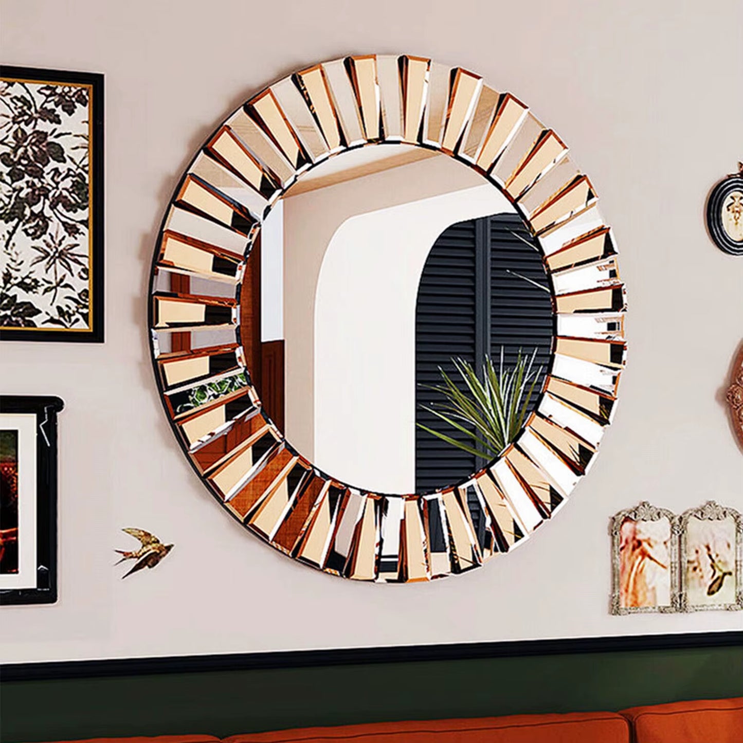 Elevate Your Space with XL Enthusiasm Decorative Round Wall Mirror - Perfect for Entrance, Hallway, and Bathroom - Available in 60cm & 80cm