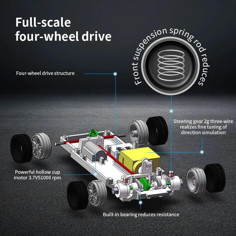 High-Speed 1/43 RC Drift Car - 2.4G Mini Remote Control Off-Road Racing Vehicle