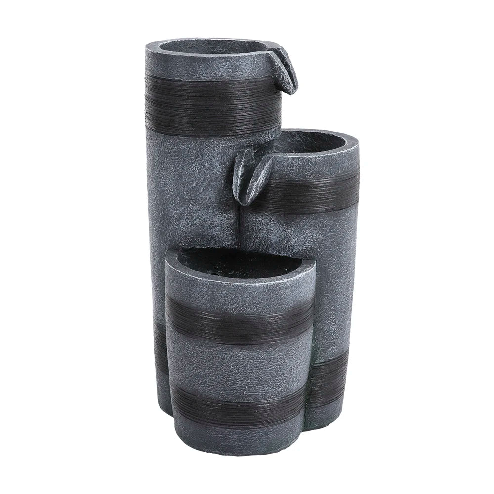 Outdoor Solar-Powered Water Fountain Rockery Decor - 23.5 cm W x 48 cm H