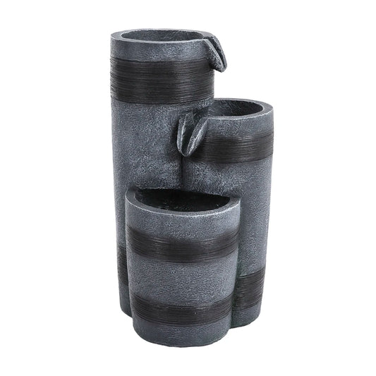 Outdoor Solar-Powered Water Fountain Rockery Decor - 23.5 cm W x 48 cm H