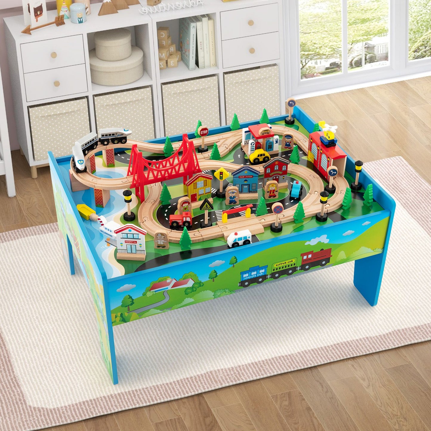 Ultimate 80-Piece Wooden Activity Playset with Reversible Tabletop for Endless Fun!