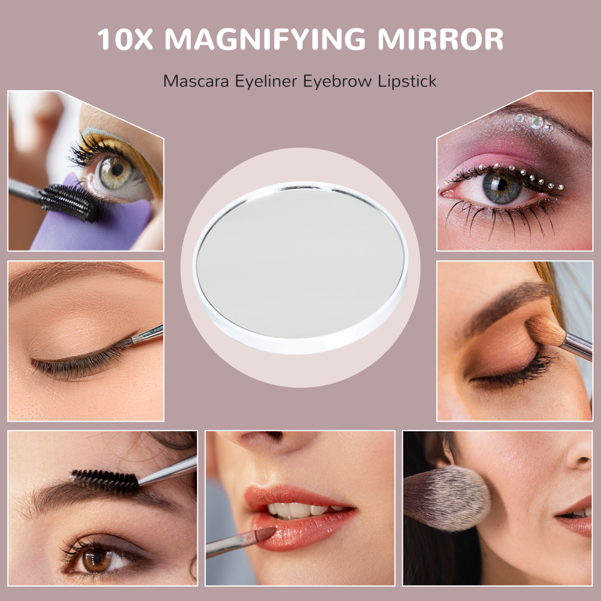 RadiantGlow LED Vanity Mirror: 10X Magnification, USB Port & 3 Lighting Modes