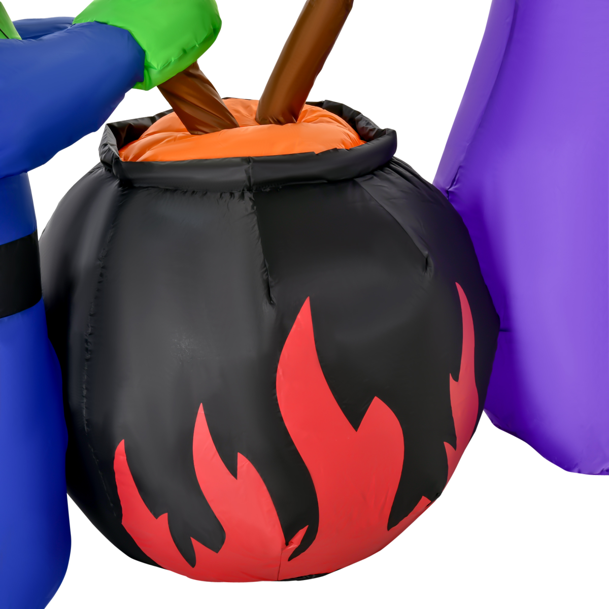 1.8m Inflatable Halloween Witches Around a Glowing Black Cauldron with LEDs