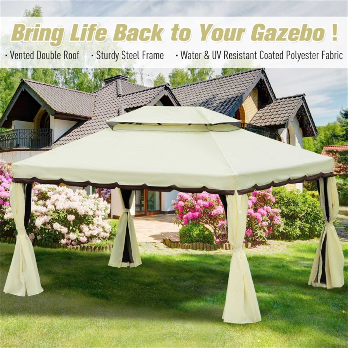Cozy Oasis Portable Gazebo - Outdoor Shelter with Privacy & Airflow Features