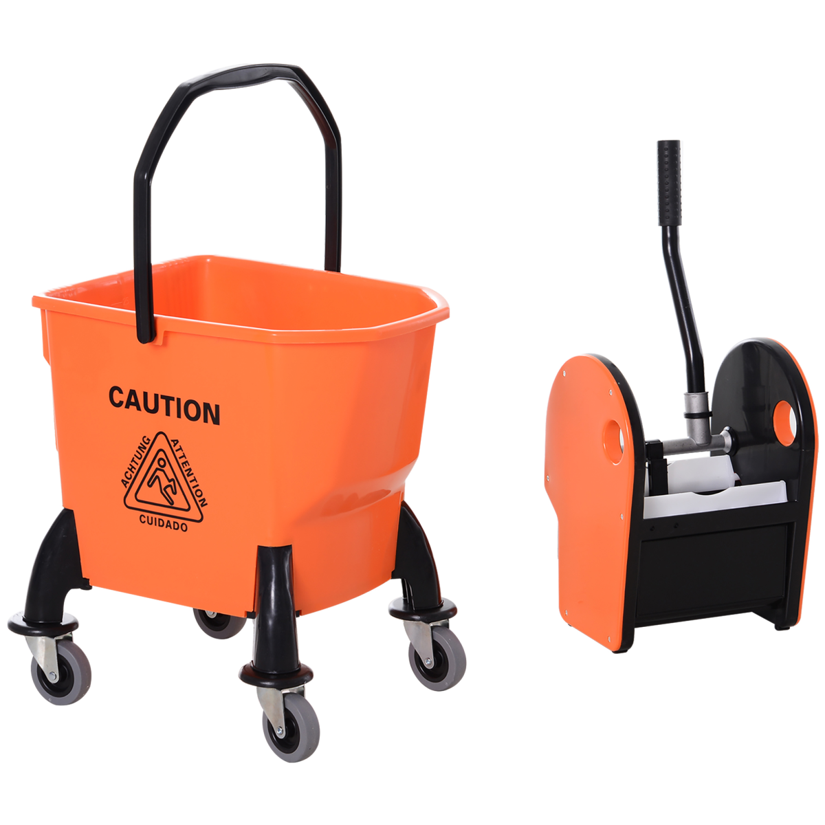 Ultimate Rolling Mop Bucket with Wringer & Easy-Clean Design