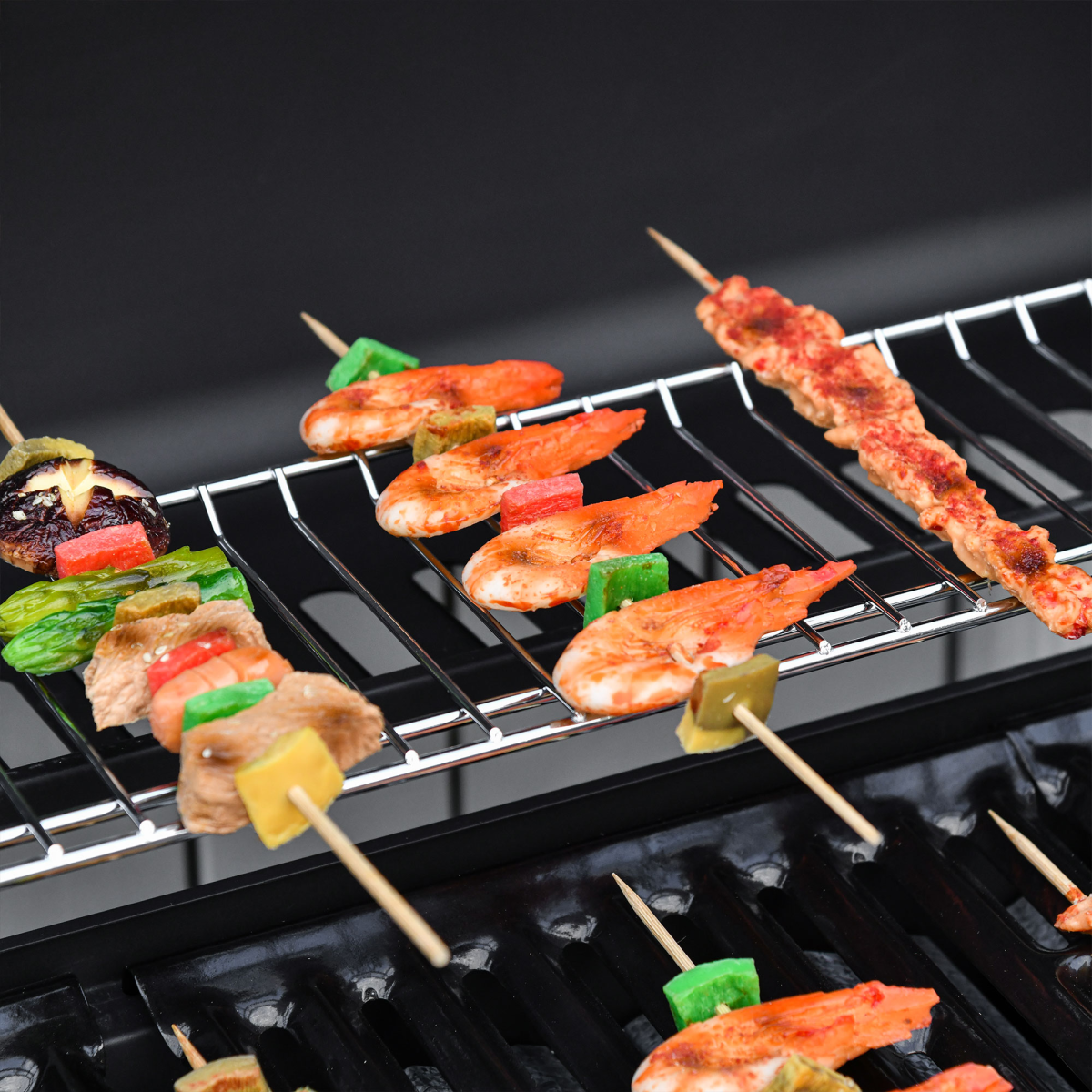 6+1 Burner Gas BBQ Grill with Wheels and Cabinet