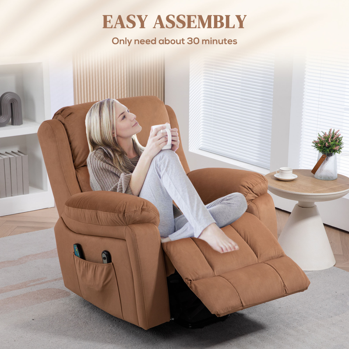 Ultimate Comfort Lift Chair: Vibration Massage, Heat, Recline & Relax - Brown