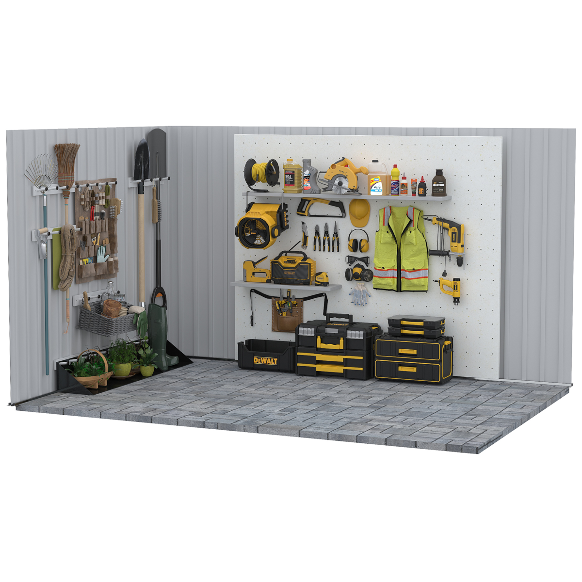 6.5x3.5ft Metal Garden Shed – Rust-Resistant Grey Outdoor Storage