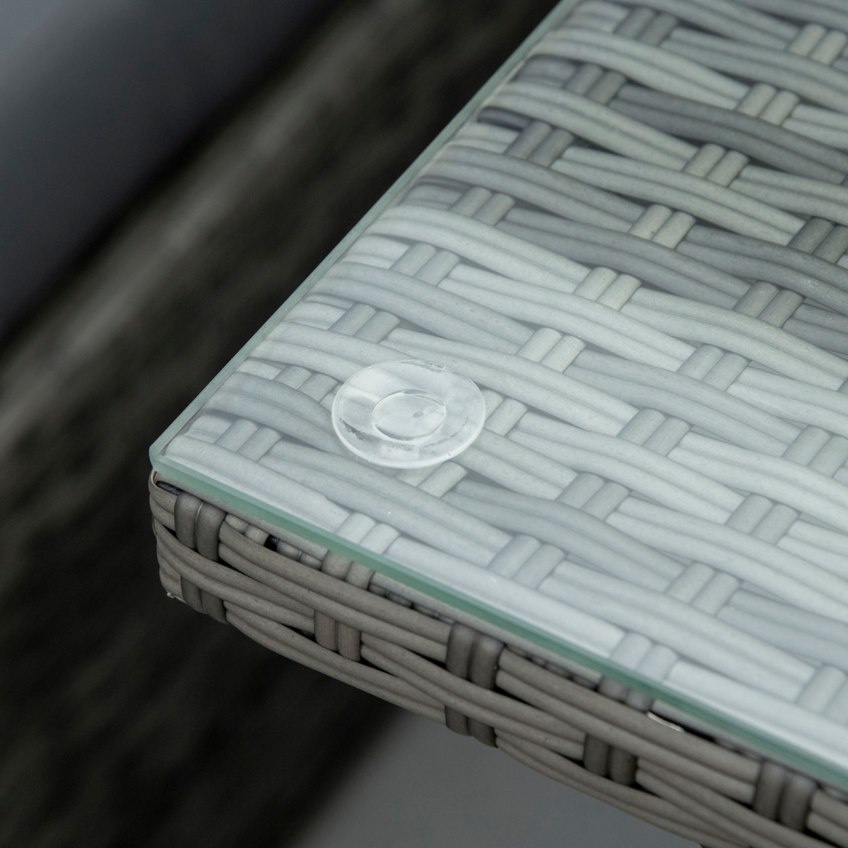 10-Seater Rattan Sofa Set - Cushioned Seats, Footstools & Glass Table