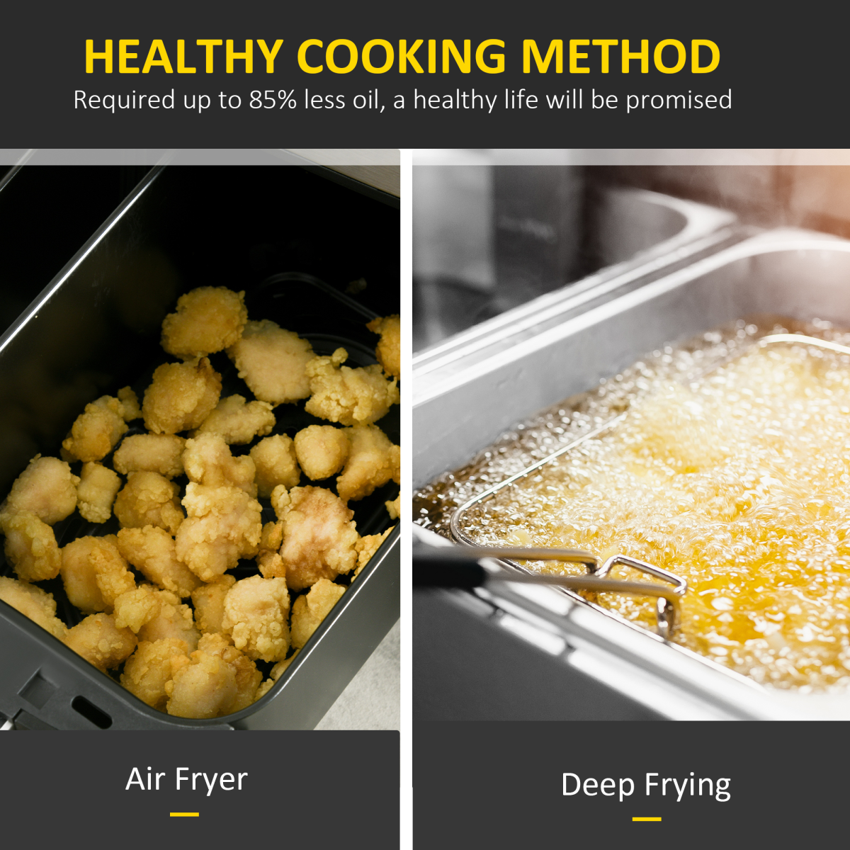 Oil Free Dual Air Fryer 10-in-1 8L w/ Sync Cook & Sync Finish Timer 2400W