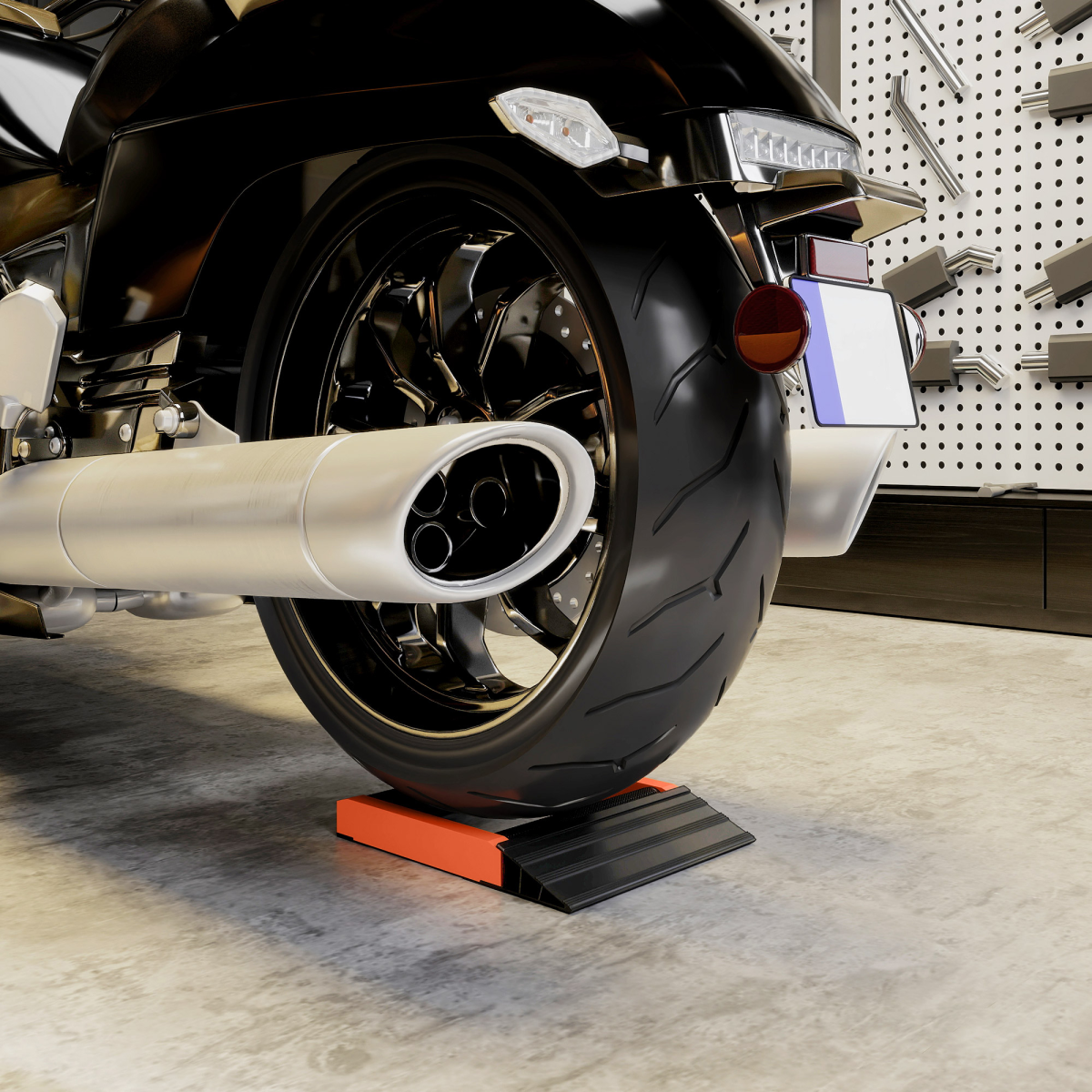 Motorcycle Wheel Roller Stand - Effortless Tyre & Chain Care!