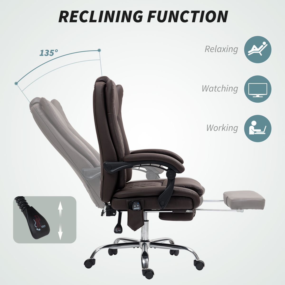 Recline & Revive: Leather Massage Office Chair with Vibrating Heat