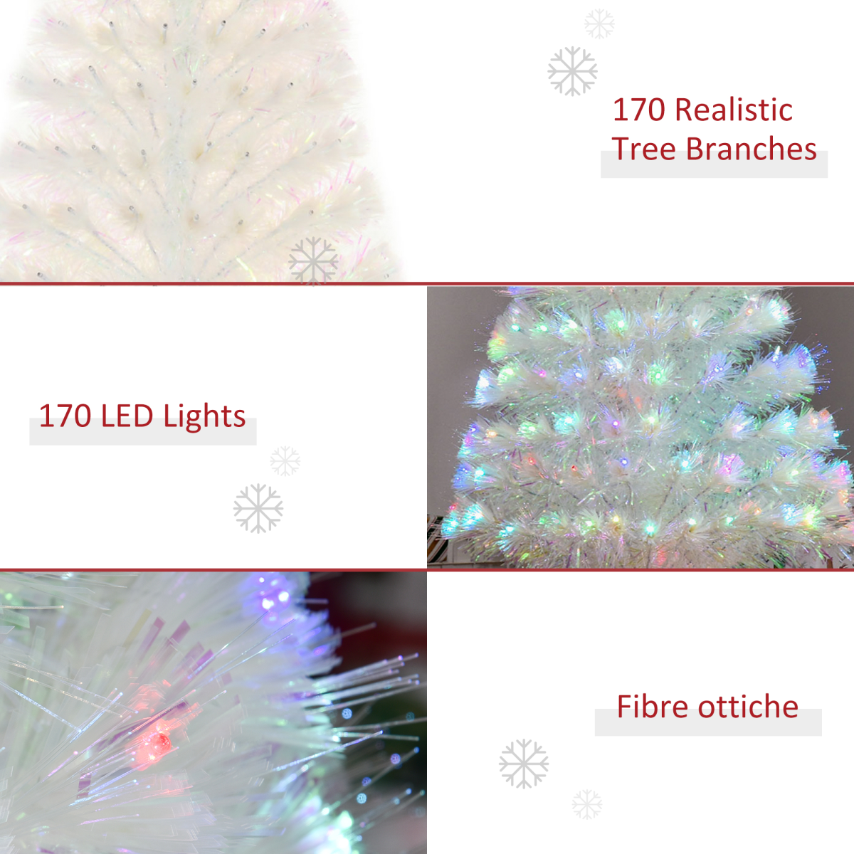 4ft Prelit Fiber Optic LED Christmas Tree with White Lights