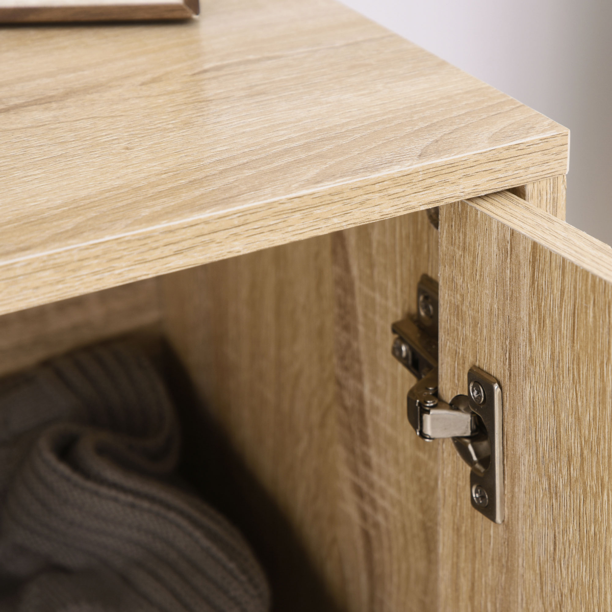 Stylish Embossed Arrow Storage Cabinet with Adjustable Shelf & Metal Base