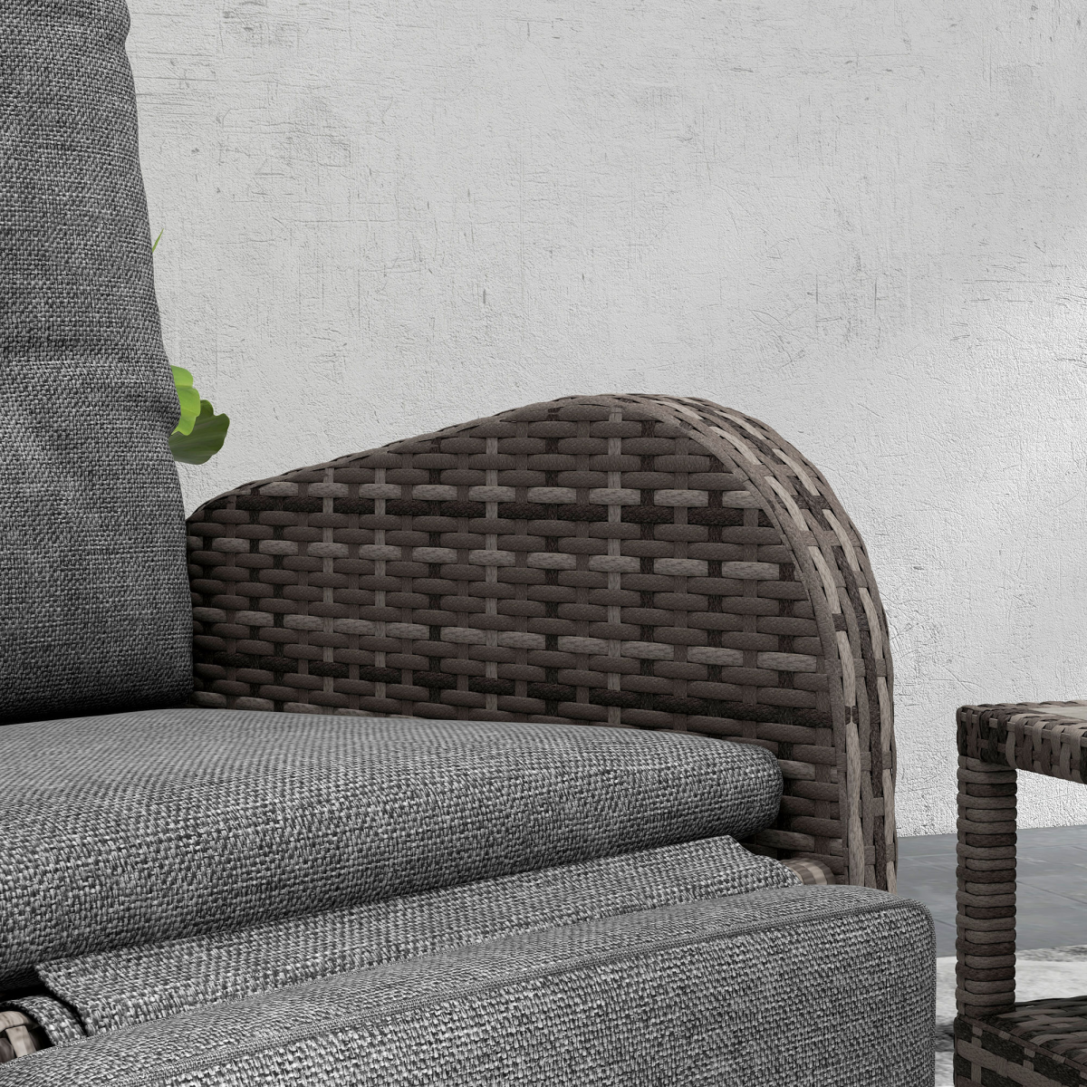 3-Piece Rattan Chaise Lounge Set with Cushions for Patio & Garden