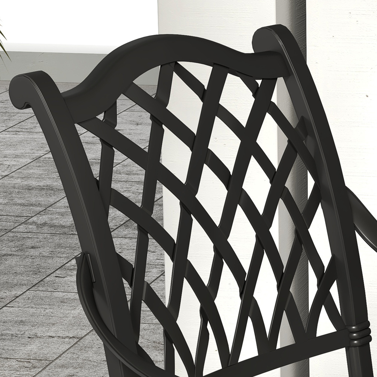 7-Piece Cast Aluminium Patio Dining Set with Umbrella Hole & Cushions