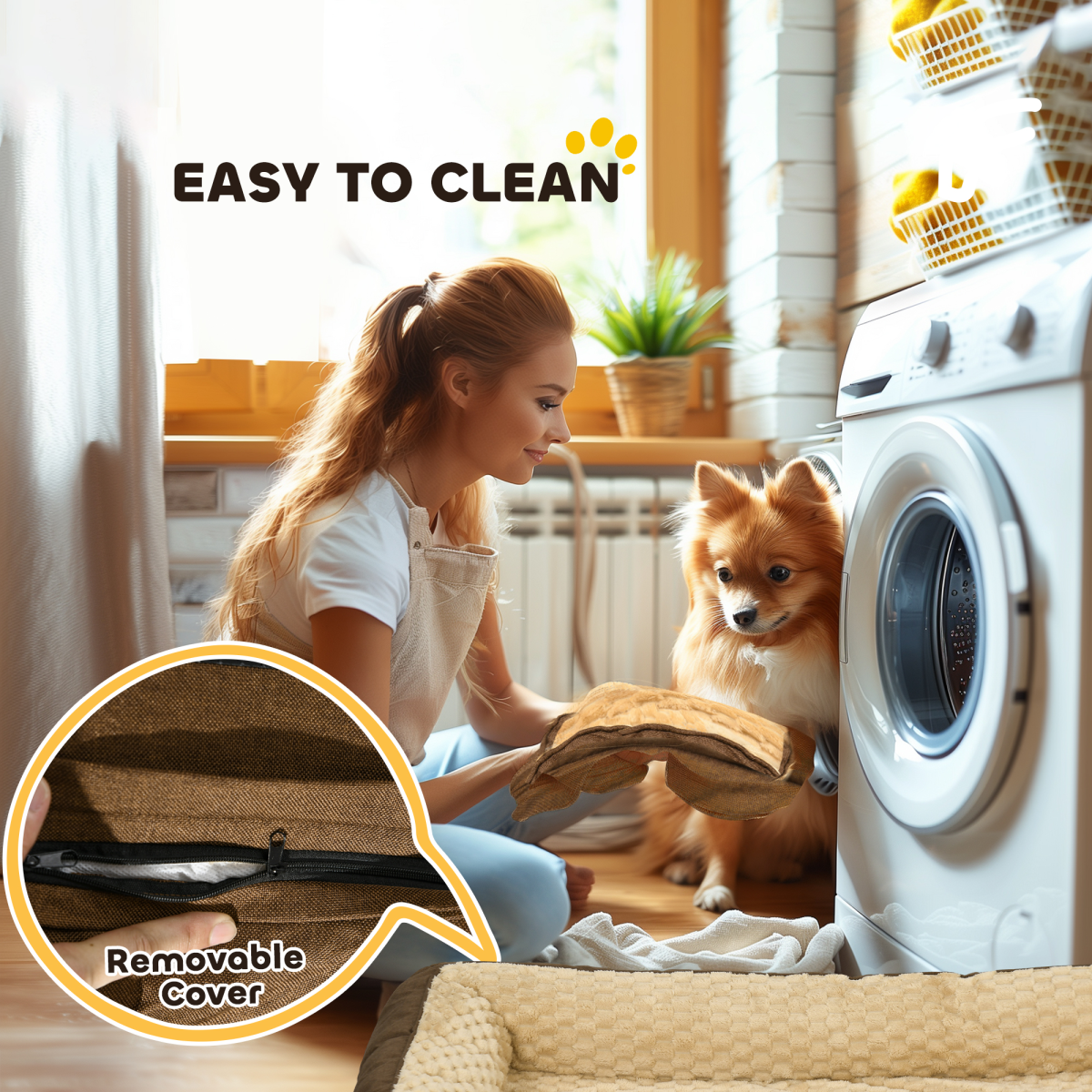 PawHut Calming Dog Bed - Plush Mattress for Large Pets, Washable & Non-Slip