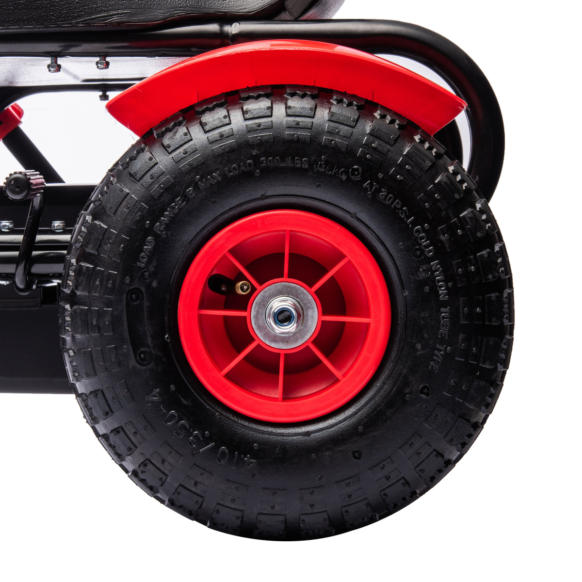 Kids' Pedal Go-Kart with Adjustable Seat, Handbrake & Inflatable Wheels - Red