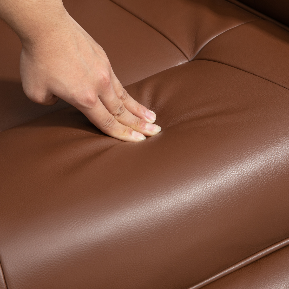 Ergonomic PU Leather Recliner Chair with 360° Swivel & Footrest, Brown