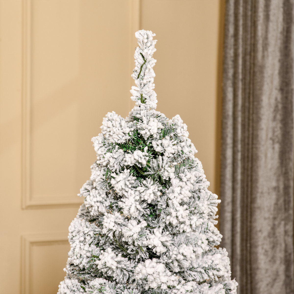 5ft Prelit Snow-Flocked Christmas Tree with Warm LED Lights