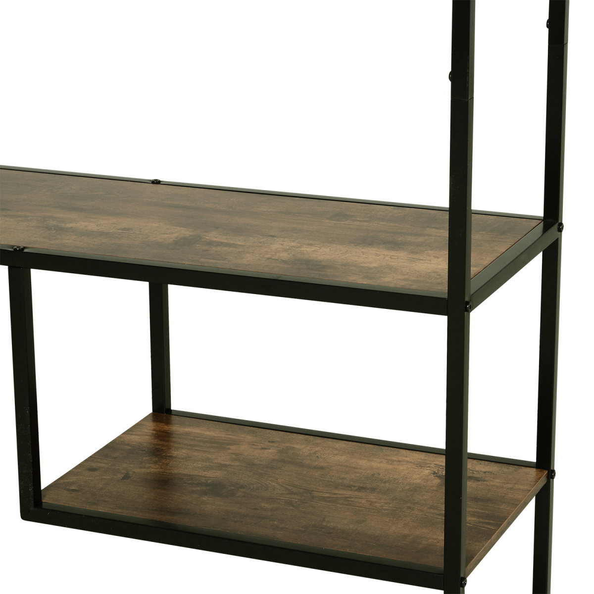 Industrial 6-Tier Wood Bookshelf - Stylish Living Room Display Rack