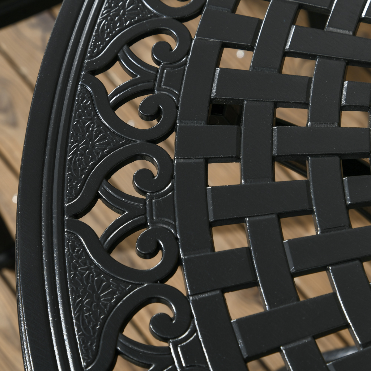 4-Seater Cast Aluminium Dining Set with Cushions and Umbrella Hole