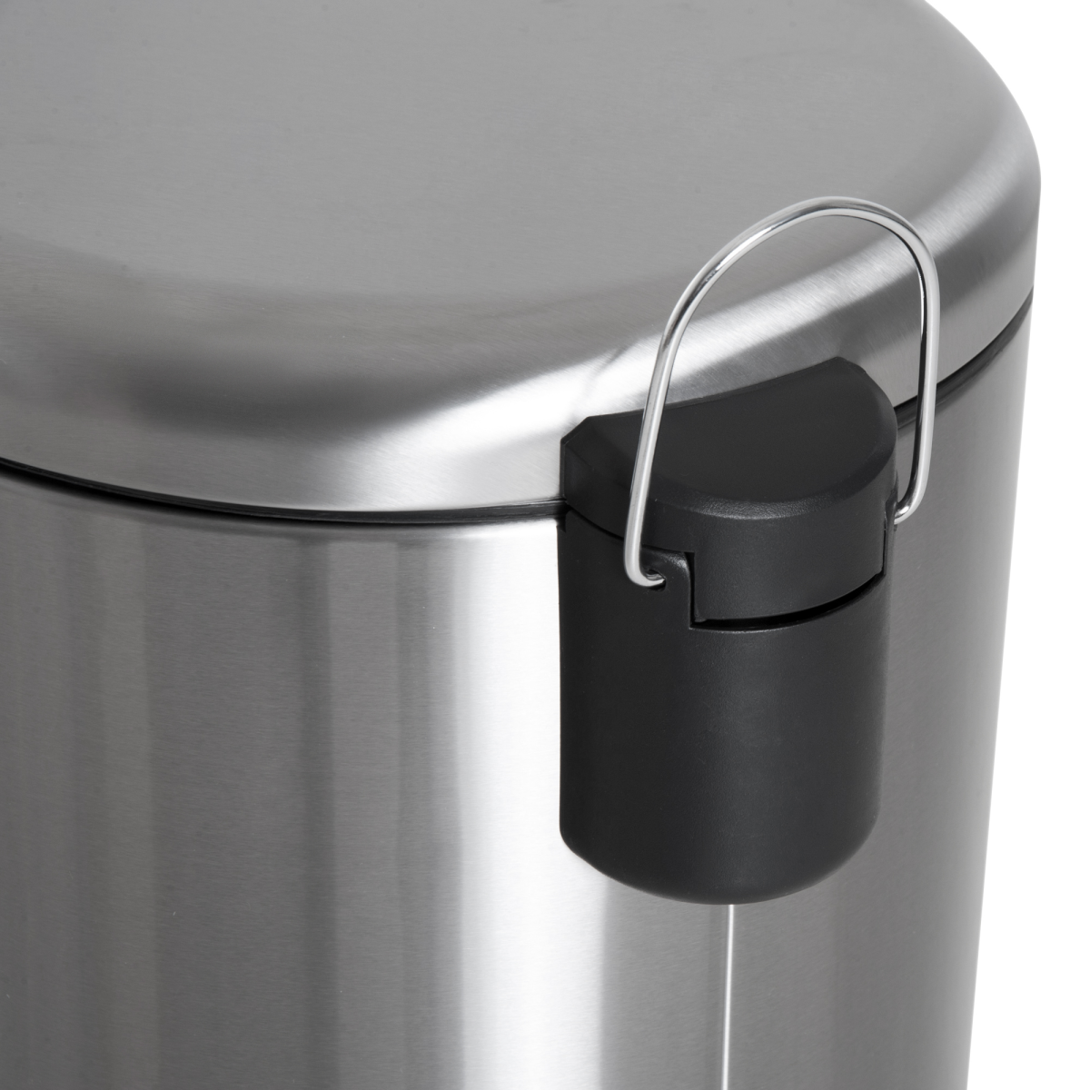 30L Pedal Bin, ?29.2 cm-Black/Silver