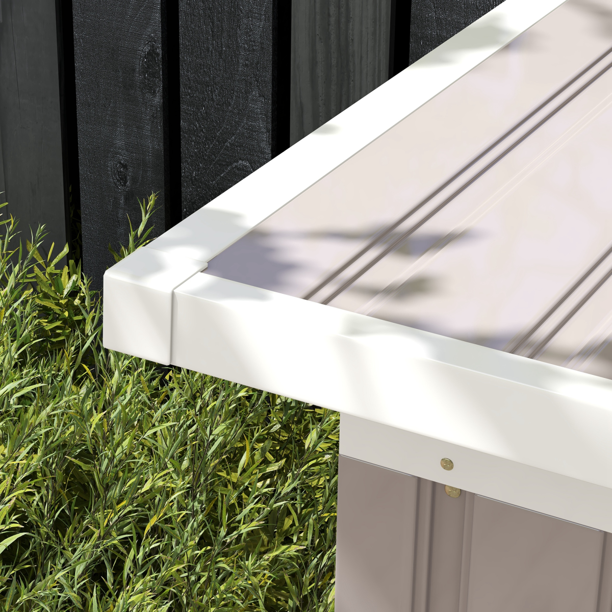 Light Grey Metal Garden Storage Shed with Tool Box, 280x130x158-172cm