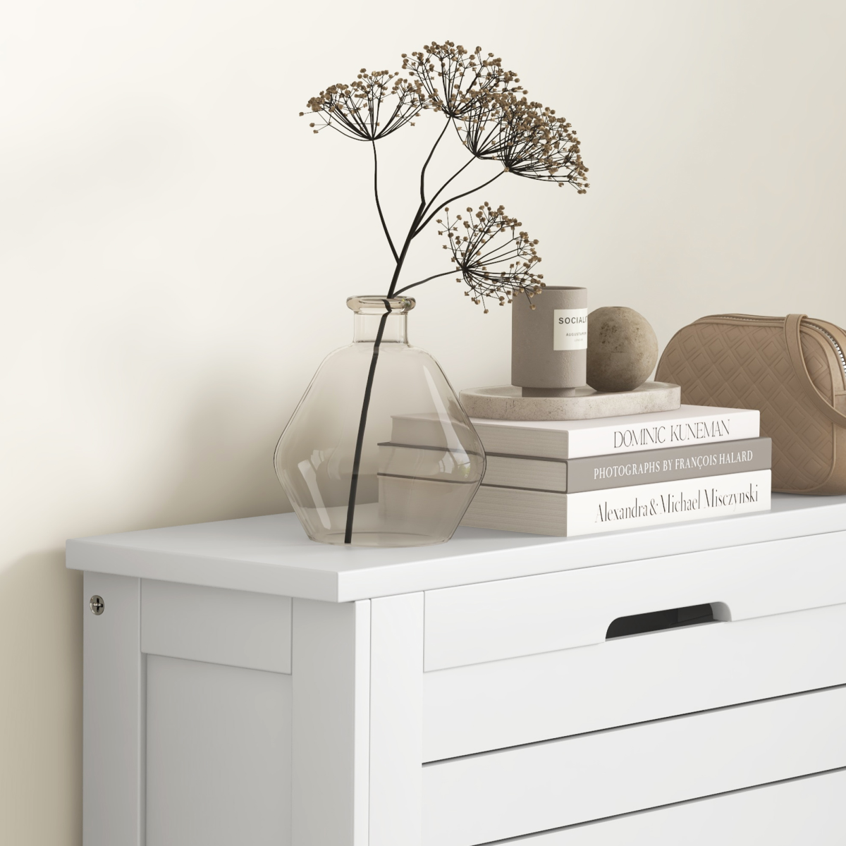 Compact Shoe Storage Cabinet with 3 Flip Drawers